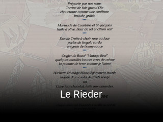 Le Rieder réservation