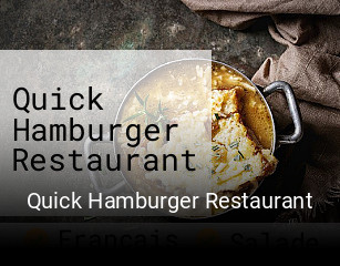 Réserver une table chez Quick Hamburger Restaurant maintenant
