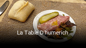 La Table D'humerich réservation de table
