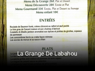 Réserver une table chez La Grange De Labahou maintenant