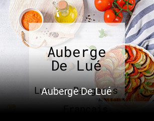 Auberge De Lué réservation de table