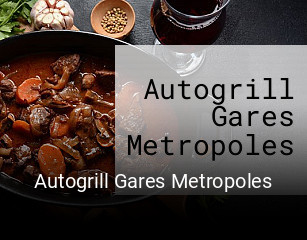 Autogrill Gares Metropoles réservation de table