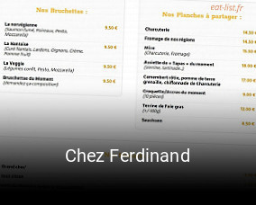 Chez Ferdinand réservation en ligne