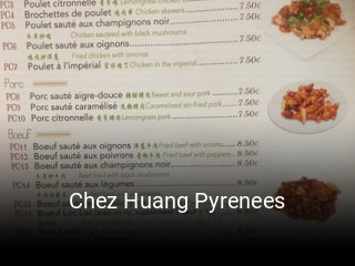 Chez Huang Pyrenees réservation de table
