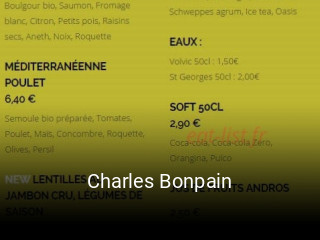 Charles Bonpain réservation de table