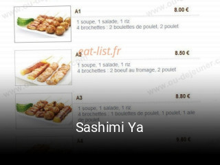 Sashimi Ya réservation