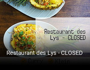Restaurant des Lys - CLOSED réservation de table