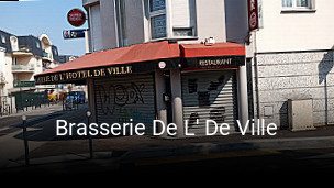 Brasserie De L' De Ville réservation