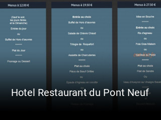 Hotel Restaurant du Pont Neuf réservation de table