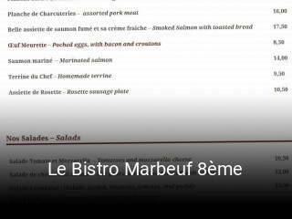Le Bistro Marbeuf 8ème réservation de table