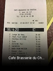 Cafe Brasserie du Chateau réservation de table