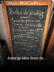 Auberge Mon Grain de Sel réservation de table