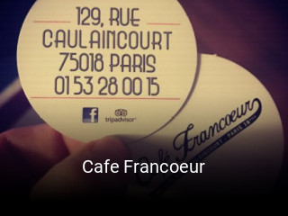 Cafe Francoeur réservation en ligne