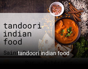 tandoori indian food réservation
