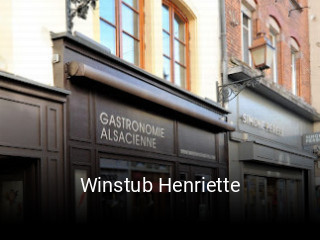 Winstub Henriette réservation de table