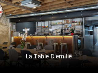La Table D'emilie réservation en ligne