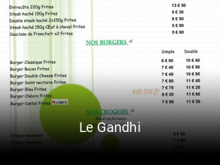 Le Gandhi réservation de table
