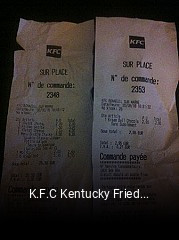 K.F.C Kentucky Fried Chicken réservation de table