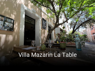 Villa Mazarin La Table réservation en ligne
