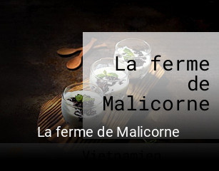La ferme de Malicorne réservation de table