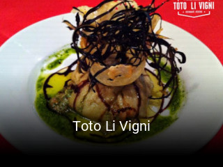 Réserver une table chez Toto Li Vigni maintenant