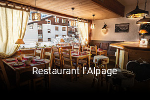Restaurant l'Alpage réservation de table