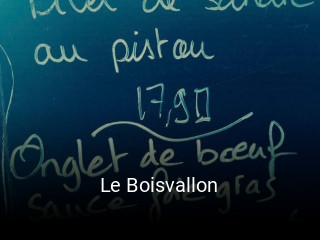 Le Boisvallon réservation de table