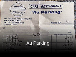 Au Parking réservation de table