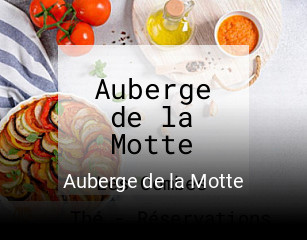 Auberge de la Motte réservation de table
