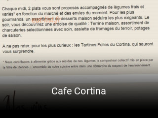 Cafe Cortina réservation en ligne