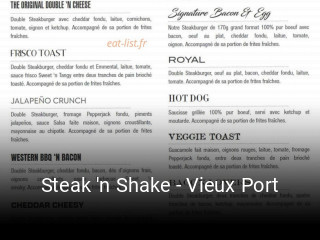 Réserver une table chez Steak 'n Shake - Vieux Port maintenant