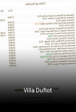 Villa Duflot réservation de table