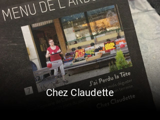 Chez Claudette réservation de table