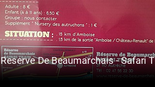 La Reserve De Beaumarchais - Safari Train réservation