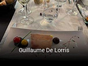 Guillaume De Lorris réservation de table