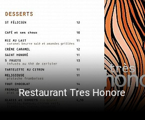 Restaurant Tres Honore réservation de table