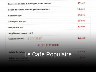 Le Cafe Populaire réservation en ligne