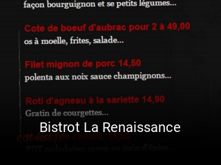 Bistrot La Renaissance réservation
