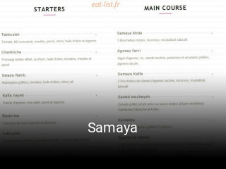 Samaya réservation