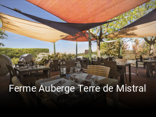 Ferme Auberge Terre de Mistral réservation de table