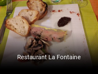 Restaurant La Fontaine réservation de table
