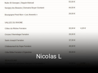 Nicolas L réservation