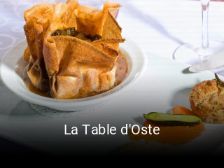 La Table d'Oste réservation de table