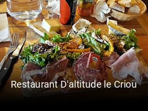 Restaurant D'altitude le Criou réservation de table