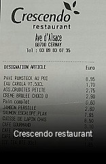 Crescendo restaurant réservation de table