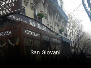 San Giovani réservation de table