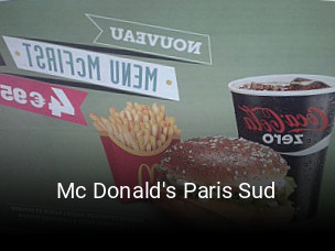 Réserver une table chez Mc Donald's Paris Sud maintenant
