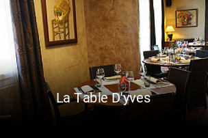 La Table D'yves réservation de table