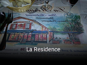 La Residence réservation de table