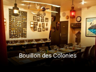 Bouillon des Colonies réservation de table
